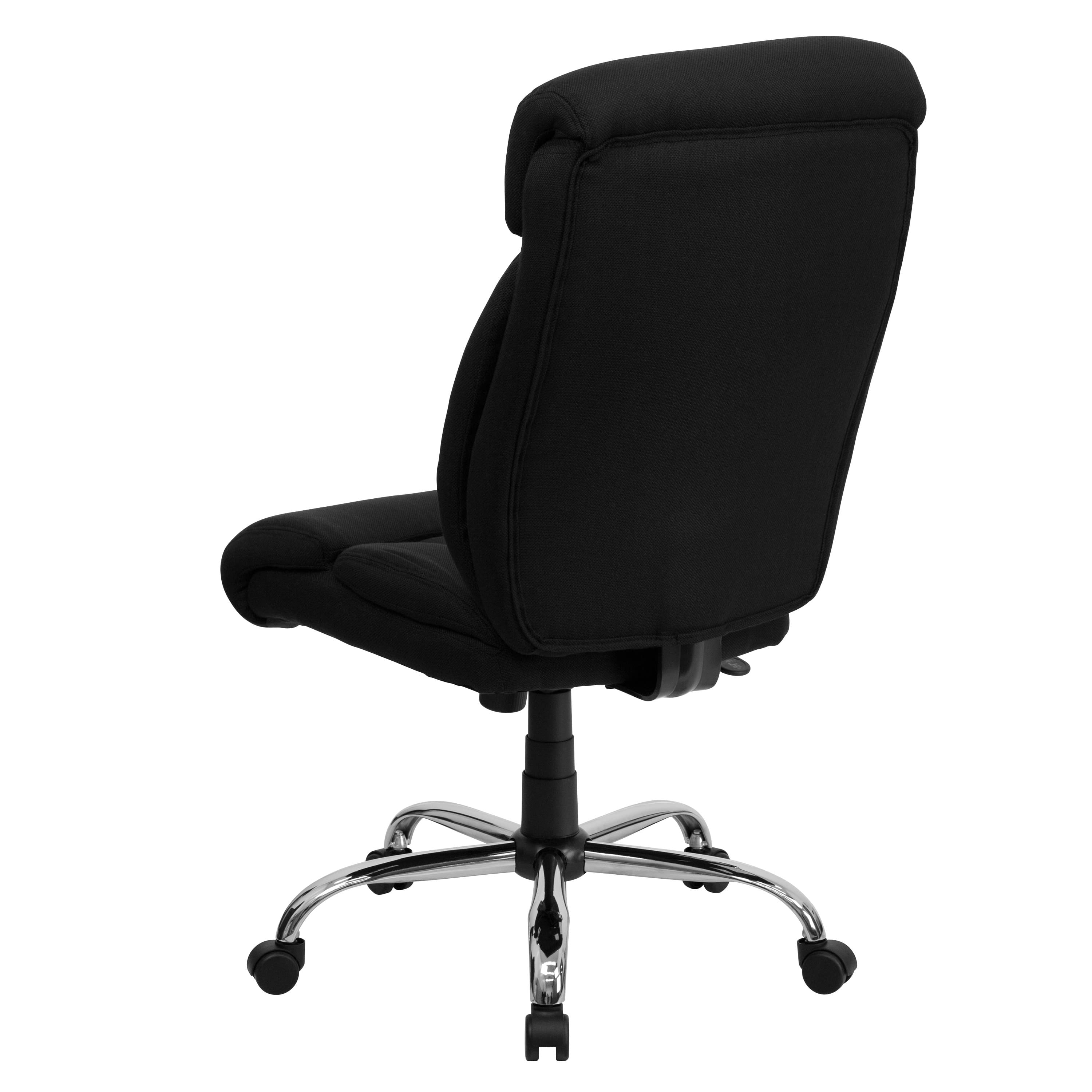 Emma + Oliver 400 lb. Big & Tall High Back Black Fabric Full Headrest Ergonomic Office Chair
