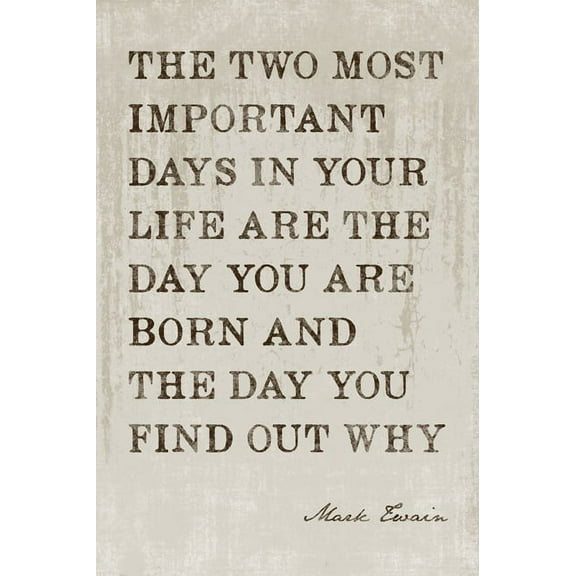 The Two Most Important Days In Your Life (Mark Twain Quote), motivational poster