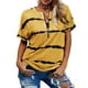 thumbnail image 1 of Qarigey Camiseta de algodón para mujer, blusa básica estampada holgada, ropa de diario para niñas, ropa de verano para fiesta de vacaciones en la Prendas para la parte del cuerpo Amarillo M Qarigey AP010364-17, 1 of 6