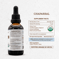 thumbnail image 4 of Secrets Of The Tribe Chaparral Organic Dietary Supplement, Natural Herbal Tincture for Detox Support, Certified Organic Chaparral (Larrea tridentata) Dried Leaf and Flower, Alcohol-Free Extract, 2 oz, 4 of 9