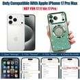 thumbnail image 2 of Funda magnética con purpurina para iPhone 17 Pro Max, compatible con MagSafe, protección total, delgada, a prueba de golpes y arañazos, con protector de lente de cámara, red antipolvo y brillo, 2 of 7