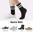 thumbnail image 5 of Striped Performance Socks: Women's Retro Cotton Crew for Athletic Edge Size 6-11, 5 of 5