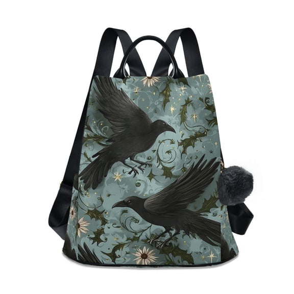 FORMRS Women's Travel Backpack Purse Anti-Theft Hidden Pockets Casual Shoulder Bag, Mystic Crows Pattern