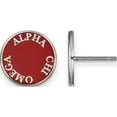 thumbnail image 1 of Sterling Silver Rh-Plated Logoart Alpha Chi Omega Enameled Post Earrings (12 X 12) Made In United States ss019aco, 1 of 5