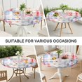 thumbnail image 7 of Pioneer Flower Floral Print Pattern Round Fitted Tablecloth with Elastic Edge,Dining Table Cover Waterproof,Outdoor Round Tablecloth for Camping,Dining,Indoor and Outdoor, 7 of 7