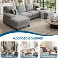 thumbnail image 4 of Walsunny Sectional Sofa Couches for Living Room Clearance Set, U Shaped Couch 4 Seat Sofa Set with Double Chaise, Gray, 4 of 8