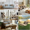 thumbnail image 6 of Waterproof Throw Pillow Covers Set of 2, 20x12 Inch Abstract Cowhides Decorative Pillowcases Outdoor Pillow Slip Cushion Covers Set for Couch Tent Brown Beige Animal Fur Texture, 6 of 7