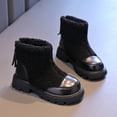 thumbnail image 5 of PEASKJP Kids Duck Boots Side Zipper Riding Shoes with Tassel Little Kid/Big Kid, Black 28, 5 of 5