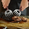 thumbnail image 5 of Meat Shredding Claws Stainless Steel Pulled Pork Shredder Meat Claws for BBQ Shredding Pulling Handing Lifting & Serving Pork Turkey Chicken with Long Wood Handle (2 PCS), 5 of 7