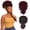 Black to Burgundy 1BTBug, variant on Afro Puff Drawstring Ponytail Bun with Bangs Black Kinky Curly Updo Hairpieces for Black Women Natural Black