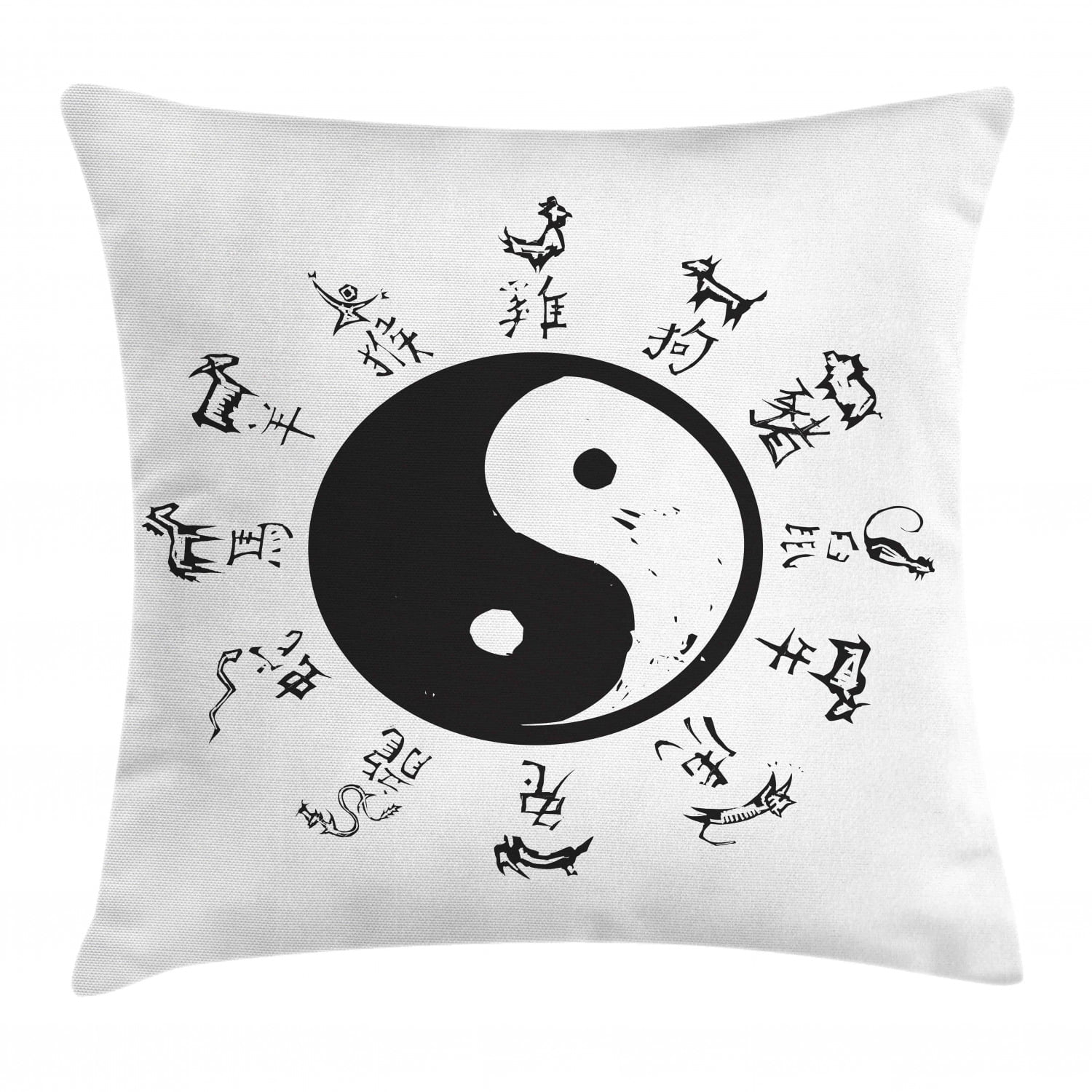 yin yang cat pillow