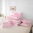 thumbnail image 6 of jejeloiu Bowknot Monogrammed P 7pcs Bedding Comforter Set,Modern Geometric Checkered Queen Bedding Sets For Girls Teens Reversible, 6 of 8