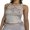Light Grey, variant on Michellecmm Women Summer Casual Tank Tops Star Embroidered Sleeveless Crop Tops