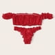 thumbnail image 4 of Gibobby Conjuntos de bragas de encaje Conjunto de lencería de Encaje para Mujer con Cinturones de Liguero, Sujetador y Bragas, sostén y Tanga(Rojo, CH), 4 of 5