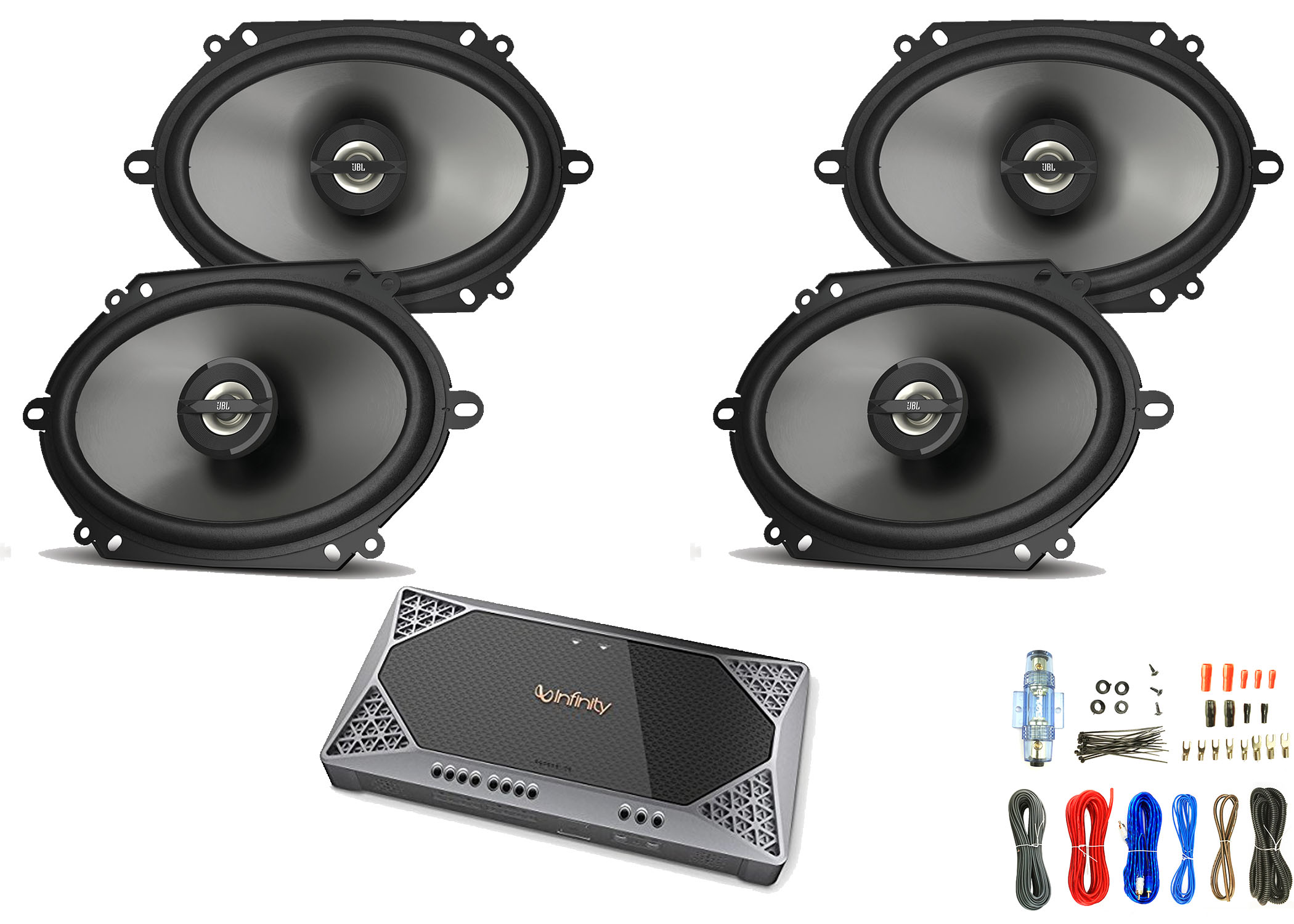 4x JBL GT786 Custom Fit Speaker 6x8" Coaxial Car Audio Loud Speaker