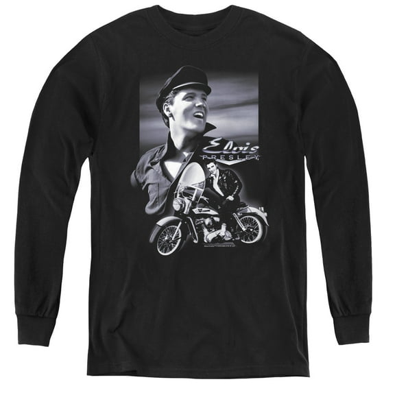 Elvis Presley - Motorcycle - Youth Long Sleeve Shirt - Large