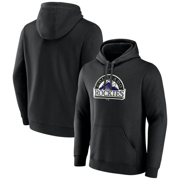 Men's Black Colorado Rockies Cooperstown Collection Pullover Hoodie