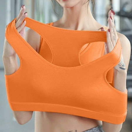 

Aayomet Women Sport Bra Women s Running Sports Thin Shockproof Gathering Large And Comfortable Strapless Bra Orange S