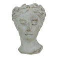 thumbnail image 2 of Mayrich 6 inch Weathered Gray Greek Lady Statue Wall Mount Cement Head Planter, 2 of 7