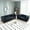 2+3 Seaters Sofa Set-Black, variant on Modern Velvet Upholstered Sofa Ottoman Seat Bench for Living Room Apartment Office
