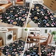 thumbnail image 5 of Spring Floral Area Rugs 2.7'x5', Washable Small Throw Rugs for Kitchen Bedroom, Elegant Pastoral Flowers Butterflies Black Indoor Outdoor Rug Non-Slip Low Pile Carpet Runner Reversible Floor Mats, 5 of 8
