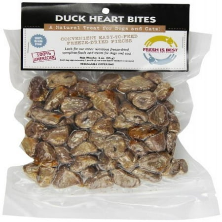 Fresh is Best - Freeze Dried Raw Whole Duck Heart Treats for Dogs/Cats - 3 (Best Raw Bones For Dogs)