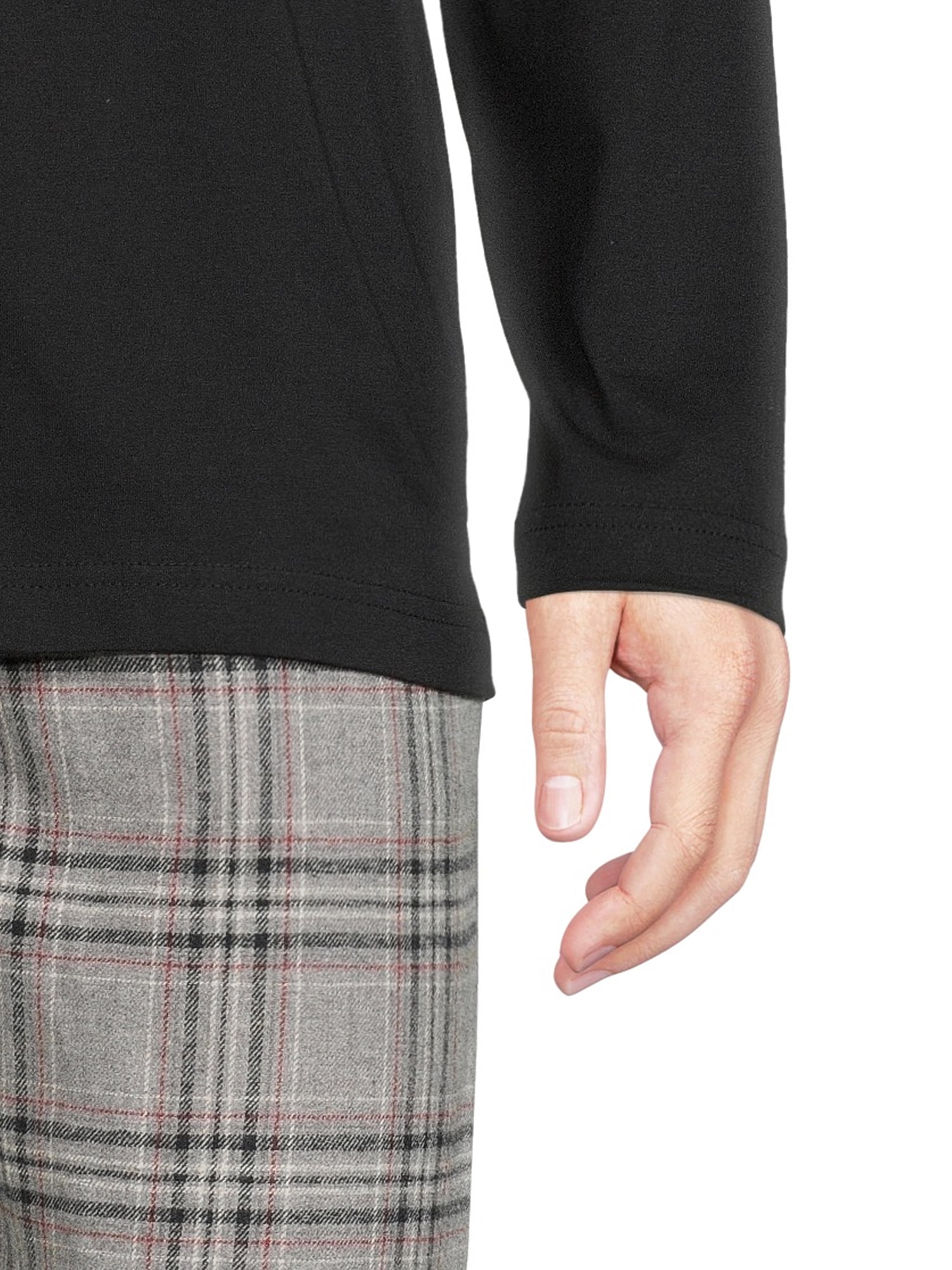 Hanes Men's and Big Men's ComfortSoft Long Sleeve Crew & Cotton Flannel Pant Pajama Set