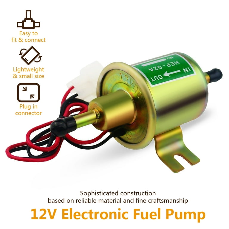  CarBole Pompe Electrique Carburant 12V, Pompe Essence 4-7 PSI,  HEP-02A Pompe a Carburant Universelle, 70 L/H Pompe a Gasoil, Pour Les  Essence, Diesel (Sans Alcool)