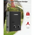 thumbnail image 7 of CAMPLUX 1.32 GPM 34,000 BTU Outdoor Portable Propane Tankless Water Heater with Handle, Gas Regulator, Garden Hose, 7 of 7