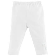 Under the Nile Baby White Pull On Legging with Stork Embroidery - 0-3m