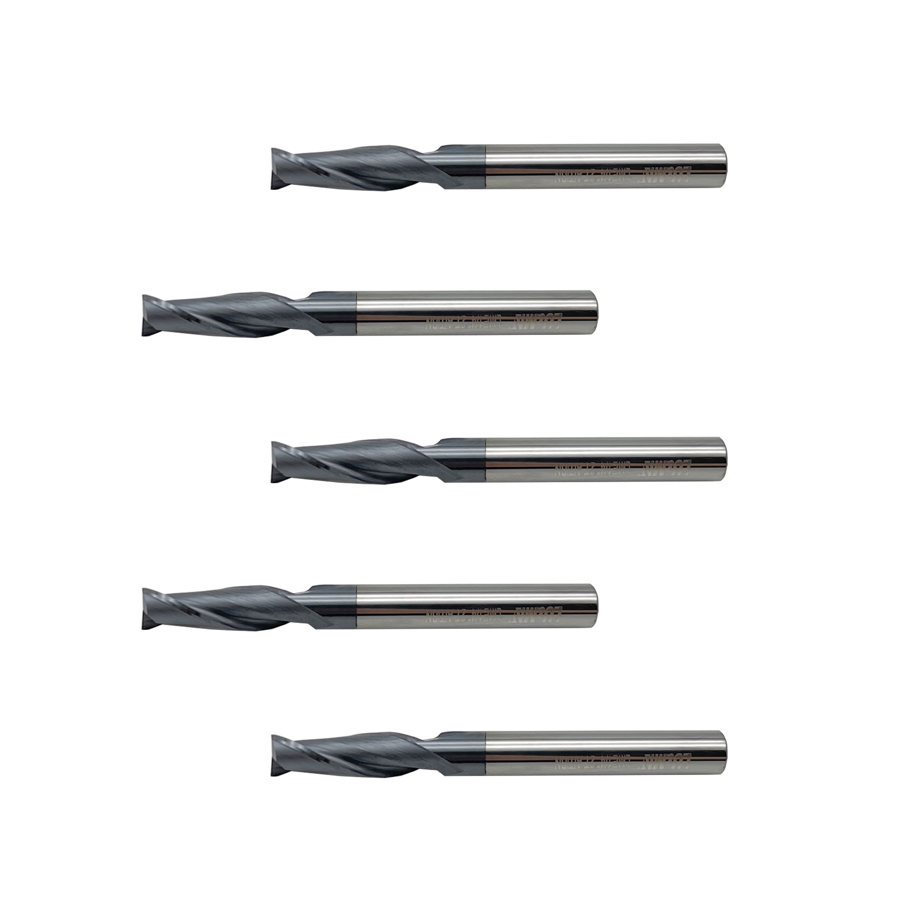 Carbide Square End Mill - 2 Flute - 1/4"2T (5 Piece, 1/4") - for Milling Alloy Steels, Hardened Steel, Metal & More – Mill Bits Sets for DIYers & Professionals