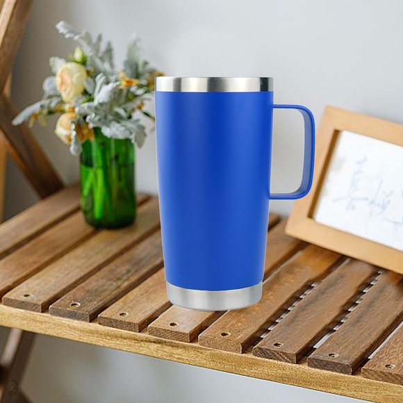 Glass&Bottle Insulated Travel Mug with Handle 20oz Double Wall Stainless Steel Tumbler for Coffee and Tea Leak-Proof Travel Cup