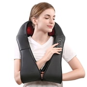 Naipo Back and Neck Massager with Heat, 8 Nodes 3D Deep Tissue Kneading Massage for Shoulder Soreness Relief Women Men Christmas Gift