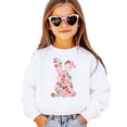 thumbnail image 2 of Floral Easter Bunny Sweatshirt for Women Teens and Girls Spring Watercolor Crewneck White Sweatshirt Youth Medium, 2 of 5