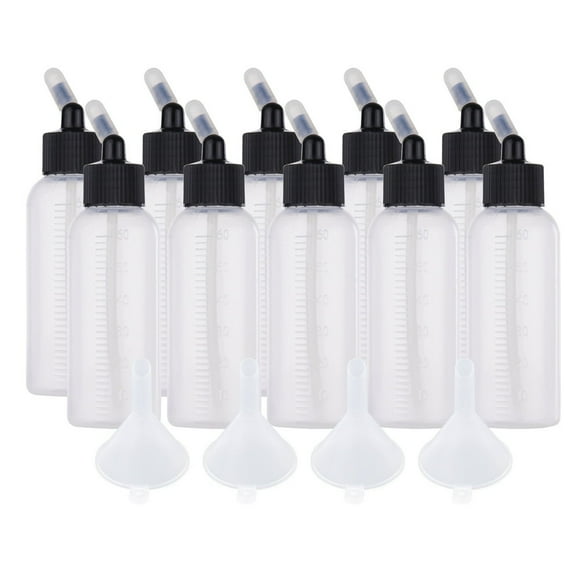 10pcs 65ml Airbrush Paint Bottle Jars Dual Action Siphon Feed Air Brush Airbrushing Accessories with 4pcs Funnel Scale Line Rubber Caps Compatible with Iwata Badger Paasche Master Airbrus