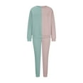thumbnail image 6 of qolati Sweatsuits for Women 2 Piece Outfits Jogging Suit Long Sleeve Pullover Sweatshirts Sweatpants Tracksuit Casual Color Block Print Lounge Set Y2k Fall Clothes, 6 of 7