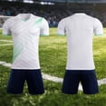 thumbnail image 1 of RKSTN Soccer Maillot Enfants Manches Courtes Col Rond Chandail de Soccer avec Shorts Ensemble Uniforme d'Entraînement 2 Pcs Ensemble de Maillot de Soccer (Blanc, TP) Unisexe, 1 of 6