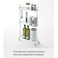 thumbnail image 2 of Yamazaki Home Rolling Cart, White, Steel, Supports 6.6 pounds, Wheels, Minimal Assembly, 2 of 5