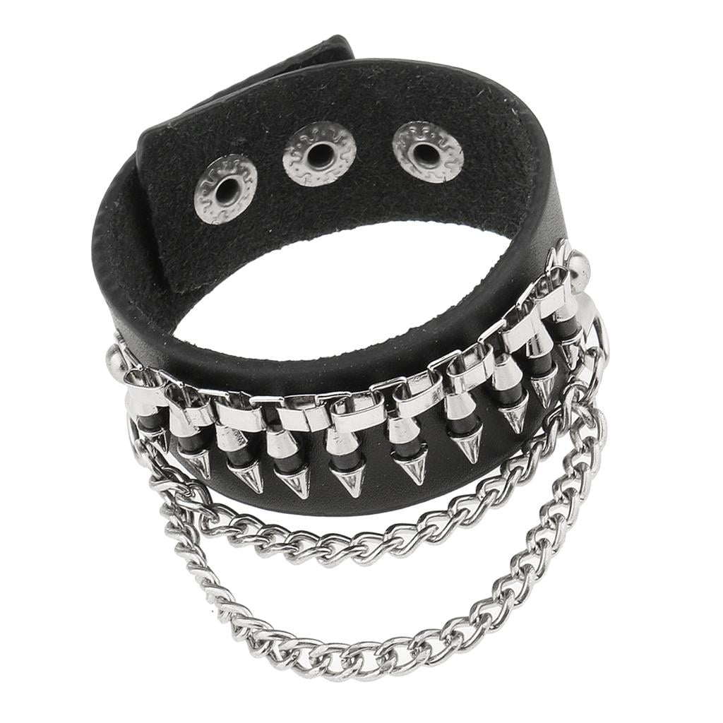 Besttimes Steampunk Leather Bracelet For Men & Women - Alloy & Braided Rope Design, Unisex Cool Wristband