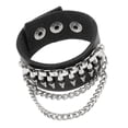 thumbnail image 1 of Brazalete de Cuero Steampunk Punk Metal Zulema con Remaches, 1 of 8