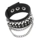 thumbnail image 1 of Brazalete de cuero Sunnimix Punk negro gótico Steampunk cadena ancha con remaches, 1 of 8