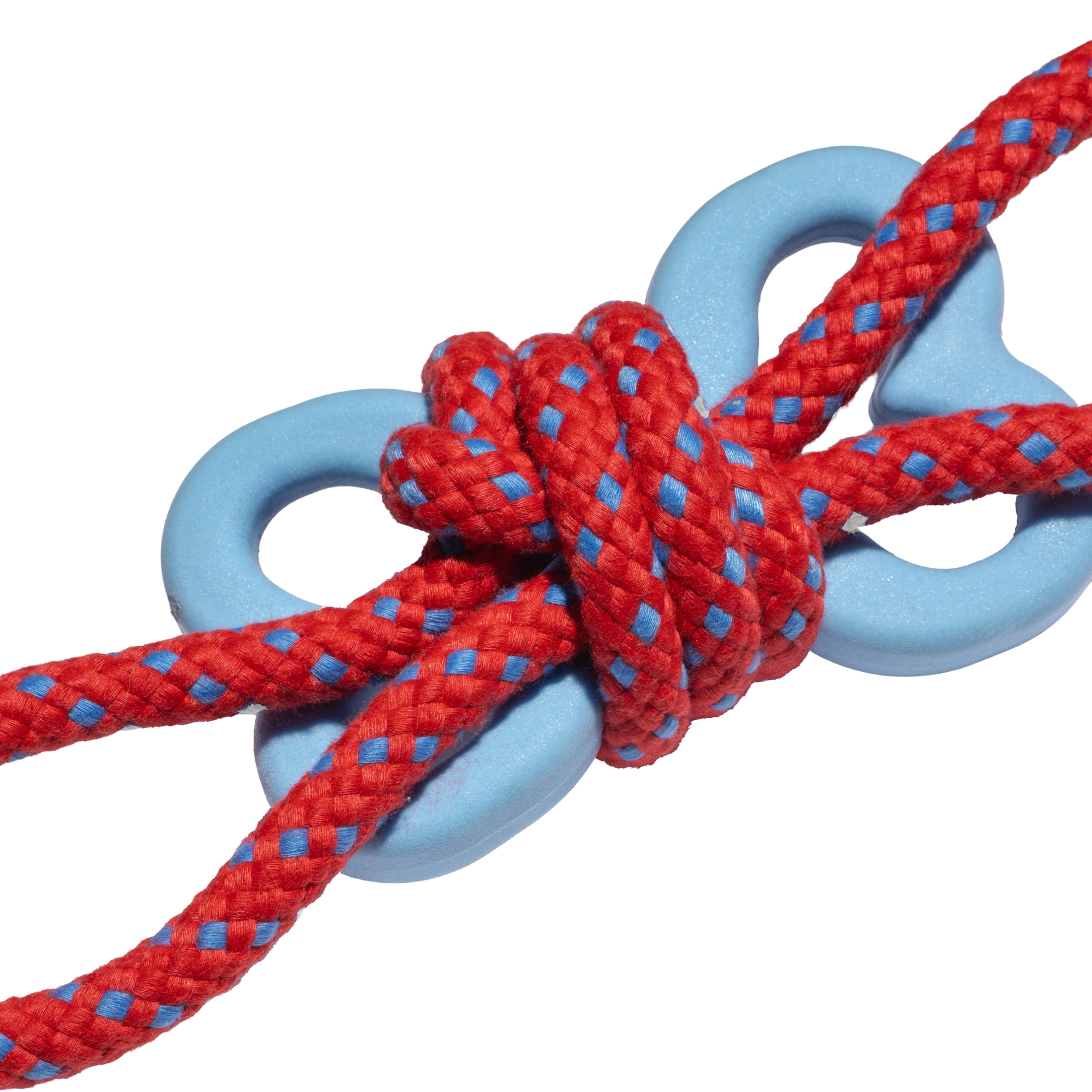Oodles Durable Rubber Bone Wrapped Rope Dog Toy Set, Red and Green, Large
