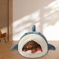 thumbnail image 4 of YMTQ Pet Nest Cartoon Shark Shape Big Mouth Thick Cute Animal Warm Rest And Sleep Semi closed Mini House Four Seasons Cat, 4 of 8