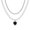 Black, variant on Pebbuoy Women Double Layer Necklace Faux Pearls Heart Pendant Choker Necklace Hip Hop Style Short Necklace Jewelry Accessories