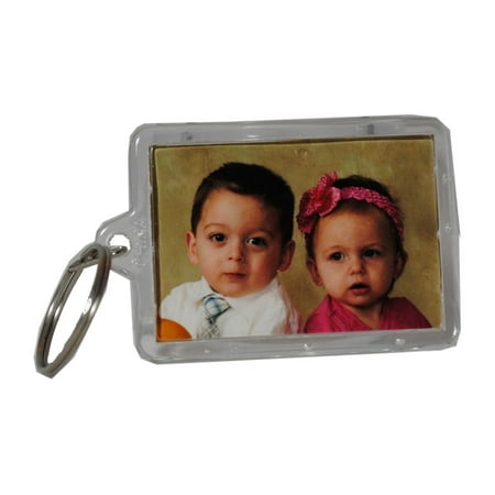 Acrylic Square Key Tag - Picture Frame Key Chains Lot of 12 Clear Acrylic Photo Transparent Keychains