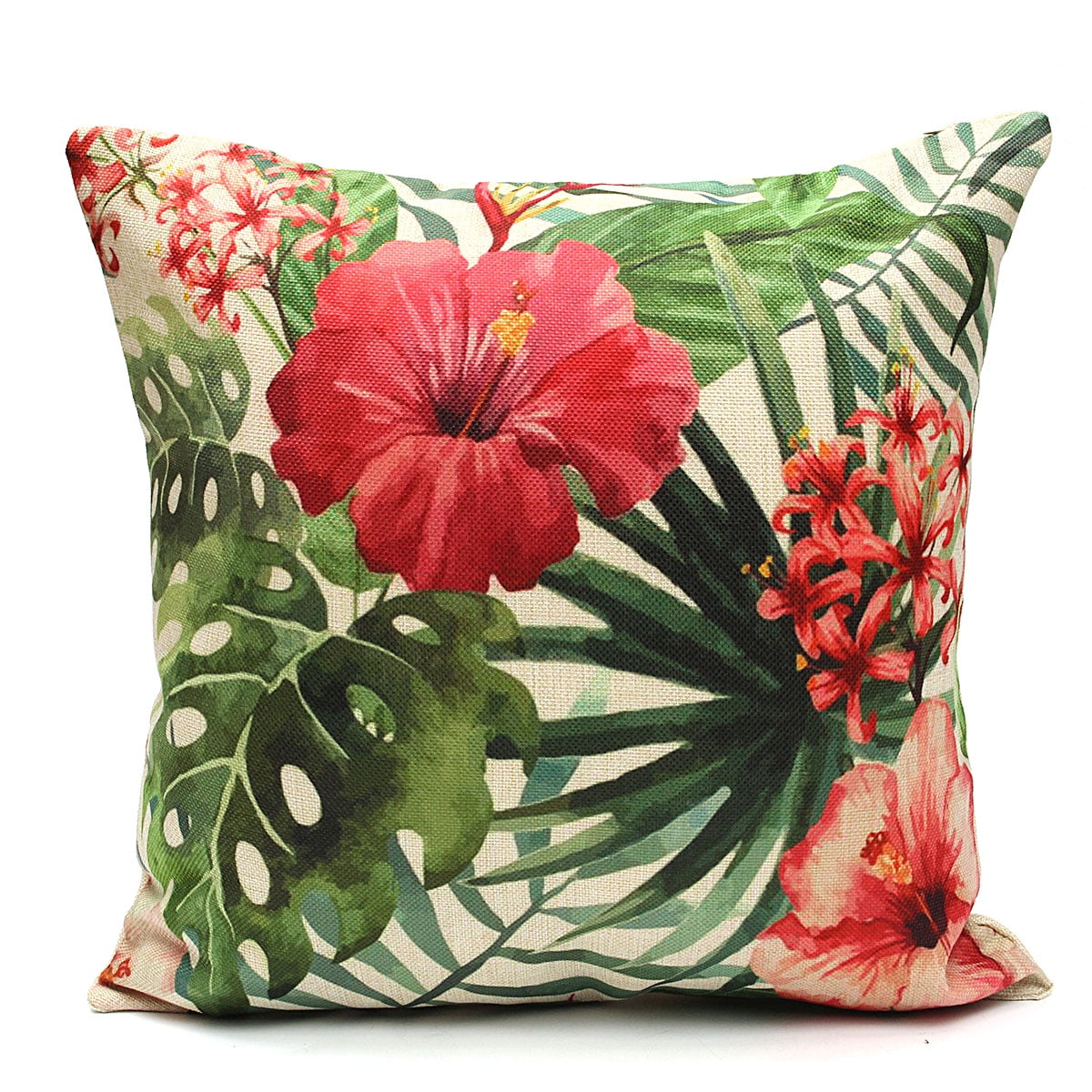 Tropical plants Cotton Linen Throw Pillow Case Car Sofa Home Decor Cushion Cover