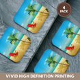 thumbnail image 6 of 3drose, Beach Scene with a Beach Chair and Palm Tree, Set of 4 Coasters - Soft, 6 of 7