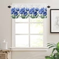 thumbnail image 3 of Blue Tulip Valances for Windows Farmhouse Kitchen Curtains Valances Rod Pocket Valance Curtains for Kitchen Windows Spring Floral Botanical Blossom Motif Window Valances for Bathroom Bedroom 54"x18", 3 of 6