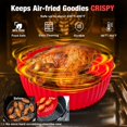 thumbnail image 5 of 2-Pack, Silicone Air Fryer Liners | 7.5＂Air Fryer Silicone Pot | Food-Grade Reusable Air Fryer Accessories for Replacing Parchment Liner Paper, Red & Pink, 5 of 14