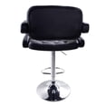 thumbnail image 6 of Bar Stools Set of 2, PU Leather Adjustable Swivel Barstools, Counter Height Bar Stools with Backs, Black, 6 of 9
